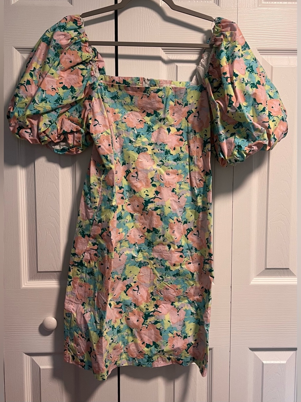 Gianni Bini Floral Print Puff Sleeve Mini Dress